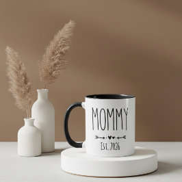 Mug Mommy Est 2026 Pregnancy Minimalist Personalized 