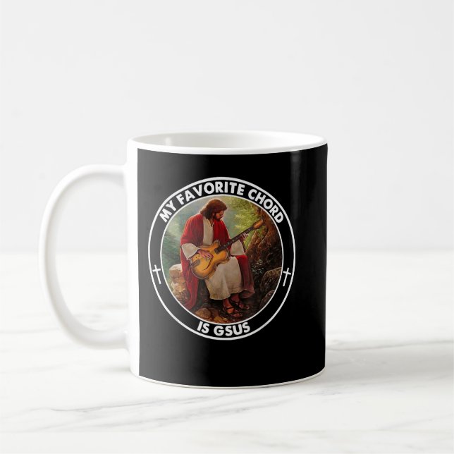Mug Mon accord préféré est Gsus Jesus Guitar (Gauche)