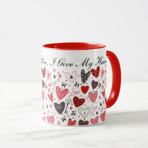 Mug Mon Amour Pour Vous, Je Donne Mon Coeur - Modèle C