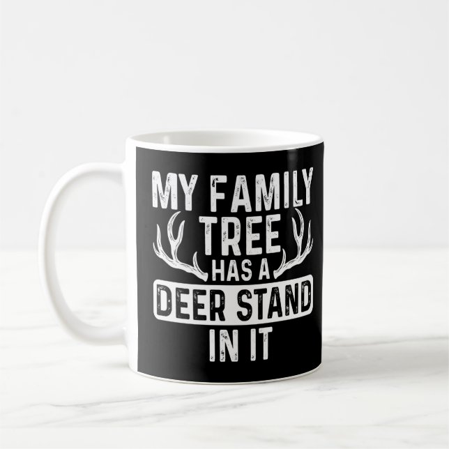 Mug Mon Arbre Familial A Un Deer Stand Dans Il Chasse  (Gauche)