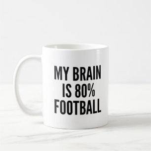 Mug Mon Cerveau Est À 80% Football Drôle Sports