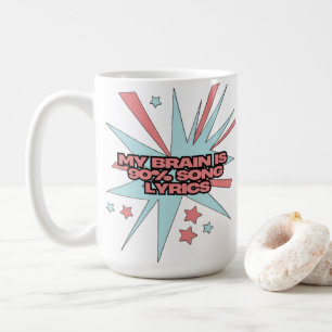Mug Mon cerveau est composé à 90% de paroles de chanso