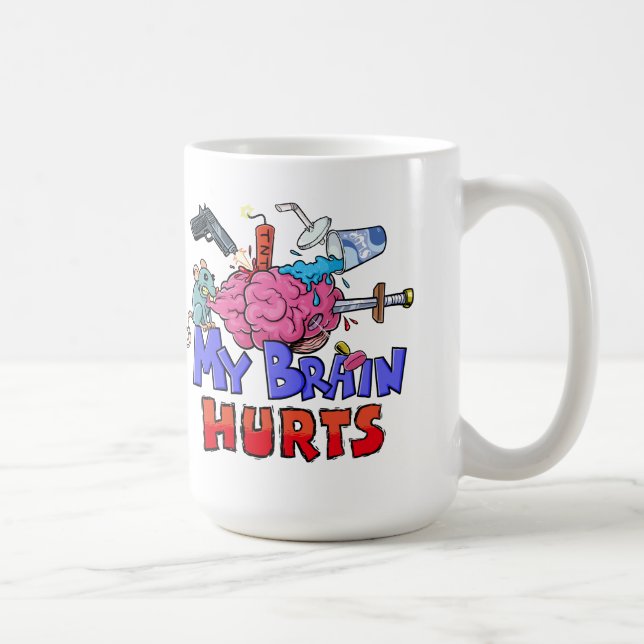 Mug Mon cerveau fait mal à l'Humour foncé (Droite)