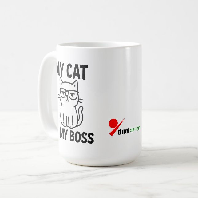 Mug Mon chat est mon patron (Devant gauche)