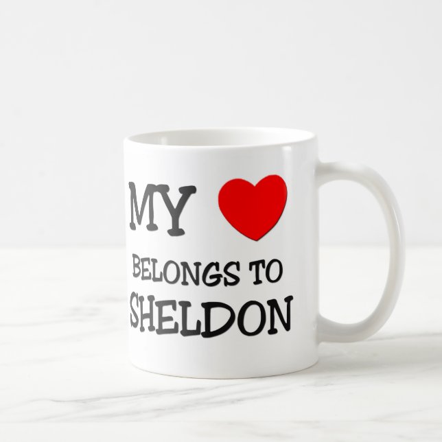 Mug Mon coeur appartient à Sheldon (Droite)