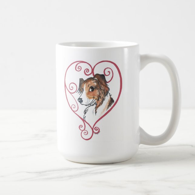 Mug Mon coeur appartient à un berger anglais (Droite)