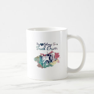 Mug Mon coeur appartient à un chauffeur de camion