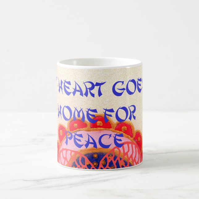 Mug "Mon coeur rentre à la maison pour la paix" Imprim (Centre)