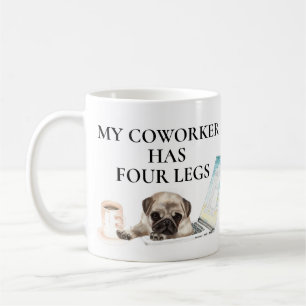 Mug Mon collègue de travail a quatre pattes Chien trav