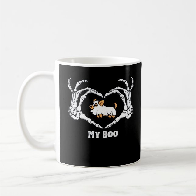 Mug Mon Costume Boo Chihuahua Avec Mains Coeurs Squele (Gauche)