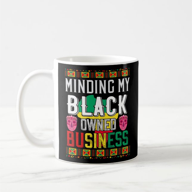 Mug Mon entreprise à Noir Hommes Femmes Entrepreneur P (Gauche)