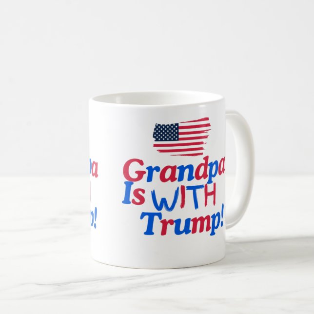 Mug Mon Grand-Père Est Avec Donald Trump (Devant droit)