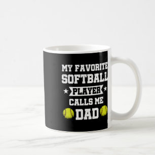 Mug Mon joueur de softball préféré m'appelle Papa