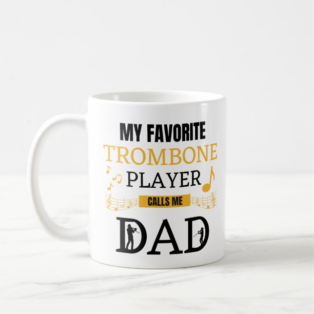 Mug Mon Joueur Trombone préféré m'appelle Papa (Gauche)