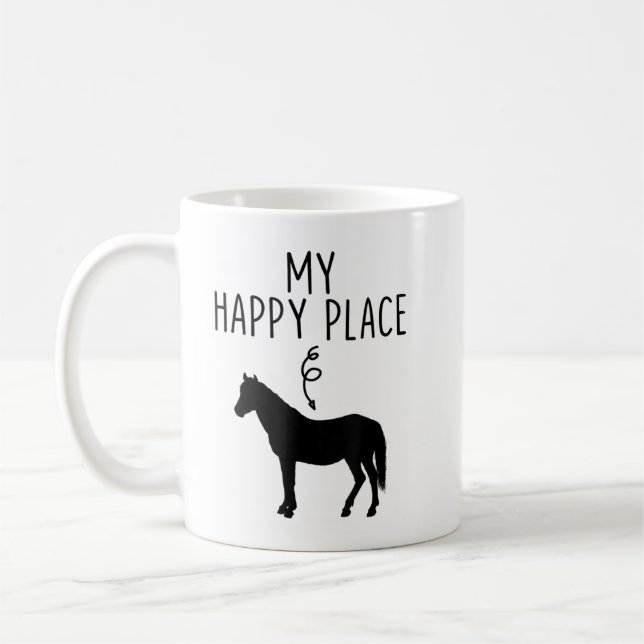 Mug Mon Joyeux Lieu Cheval Lover Cadeaux Équitation (Gauche)
