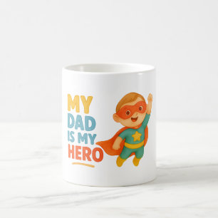Mug Mon père est mon héros - Bébé mignon Superhero Des