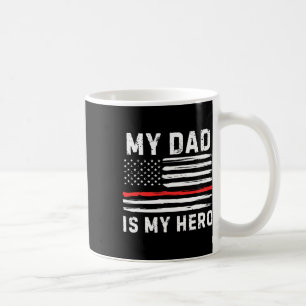 Mug Mon père est mon héros pompier Red Line American F