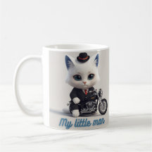 Mug Mon Petit Homme - Joli Chat Kawaii sur Moto