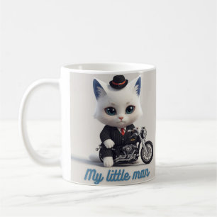 Mug Mon Petit Homme - Joli Chat Kawaii sur Moto