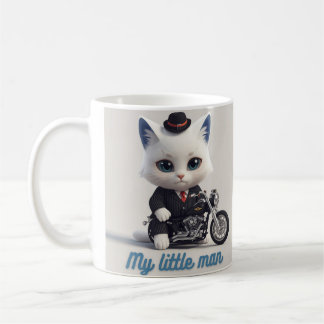 Mug Mon Petit Homme - Joli Chat Kawaii sur Moto