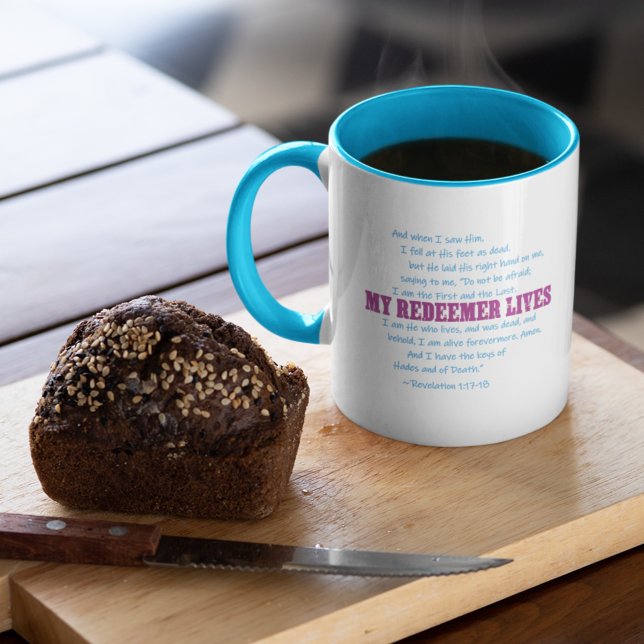 Mug MON RÉDÉMÉDECIN VIT Pâques Résurrection Bible Vers (Créateur téléchargé)