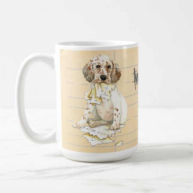 Mug Mon Setter anglais a mangé mes devoirs (Gauche)