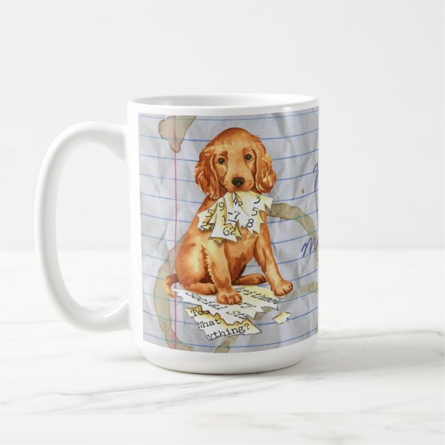 Mug Mon Setter irlandais a mangé mon plan de leçon (Gauche)