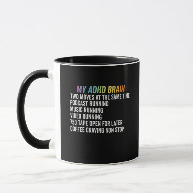 Mug Mon TDAH Cerveau Neurodiversité Cadeau de sensibil (Gauche)