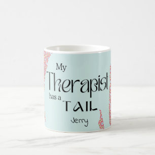 Mug MON THÉRAPEUTE A UN TAIL pastel rose rose rose ros