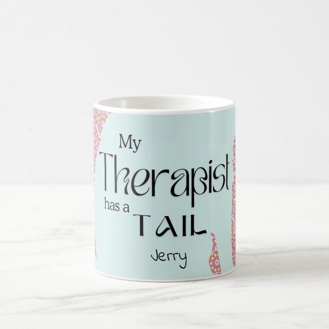 Mug MON THÉRAPEUTE A UN TAIL pastel rose rose rose ros (Centre)