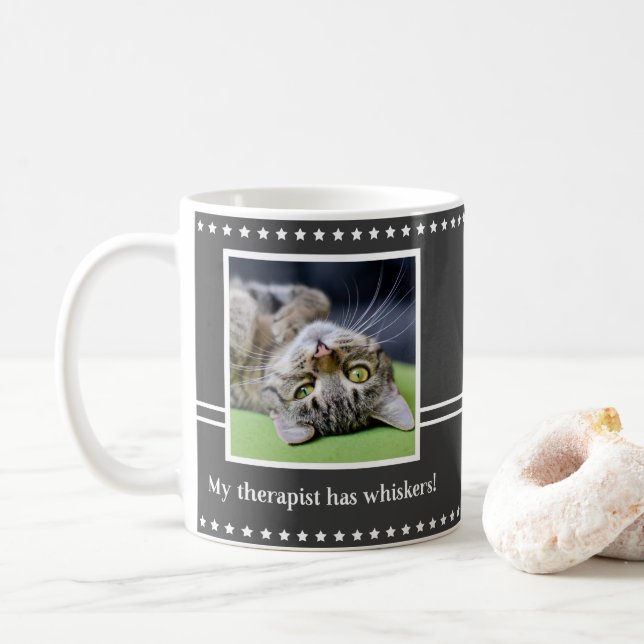 Mug Mon Thérapiste A Des Whiskers Photo (Avec donut)