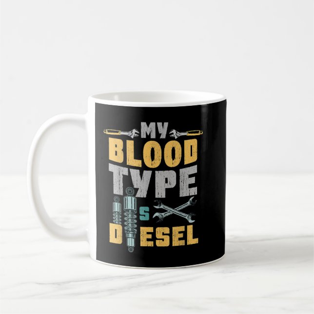 Mug Mon Type De Sang Est Diesel Car Mechanic (Gauche)