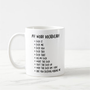 Mug Mon vocabulaire de travail - Cadeau d'anniversaire