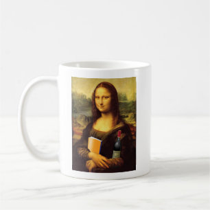 Mug Mona Lisa avec vin et humour de livre