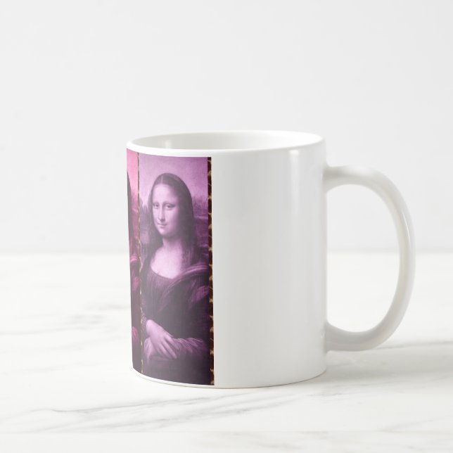 Mug Mona Lisa Poster de animal rose rose violet (Droite)