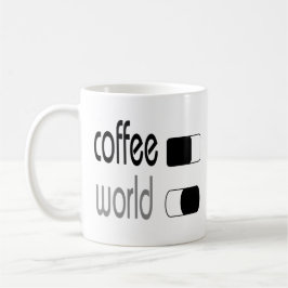 Mug Monde de café avec drôle sur outre du bouton de