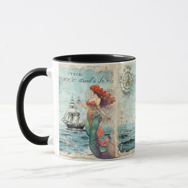 Mug Monde magique vintage de sirène (Gauche)