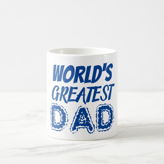 Mug Monde Meilleur Fête des pères bleue Papa Merci (Centre)