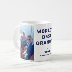 Mug Monde meilleur grand-père moderne marine bleu deux