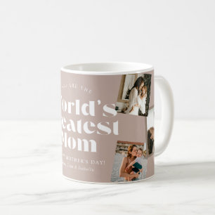 Mug Monde rose poussiéreux Meilleure maman 6 Collage p