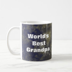 Mug Mondes Meilleur Grand-Père Masculine Bleu Or Marbr