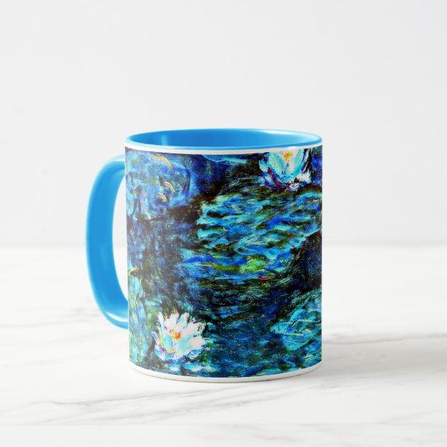 Mug Monet - Lys d'eau bleu, (Devant gauche)