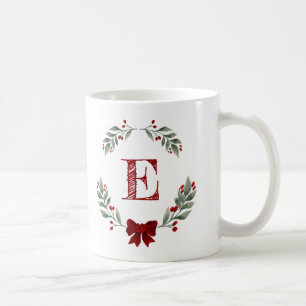 Mug Monogram Christmas Wreath