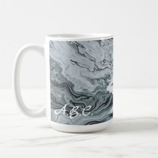 Mug MONOGRAM "craquelé" Marbre gris muet
