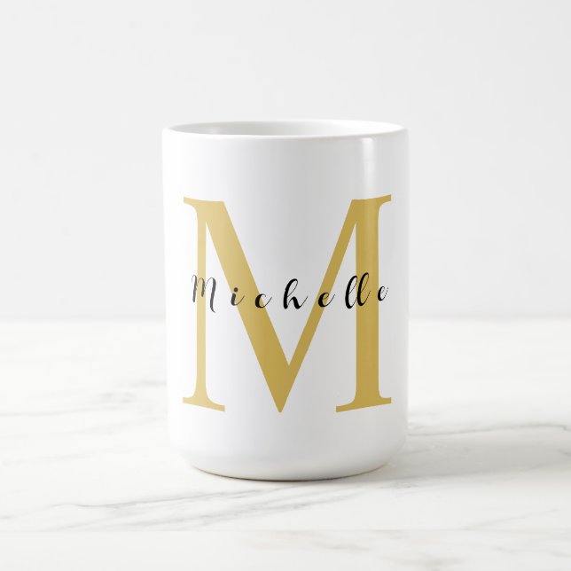 Mug Monogram Gold Couleur Votre Nom Cadeau spécial Bie (Centre)