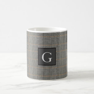 Mug Monogram Grey Tweed Groomsman Bestman Mariage Cade