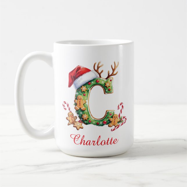 Mug Monogram initial c ginger men merry Christmas  (Gauche)