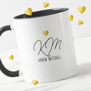 Mug Monogram Love Heart pour elle. Maman