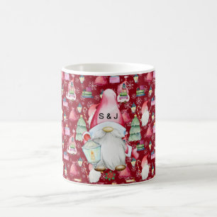 Mug Monogram Père Noël Gnome pour le Motif de Noël Rou