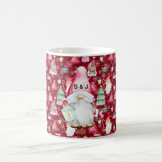 Mug Monogram Père Noël Gnome pour le Motif de Noël Rou (Centre)